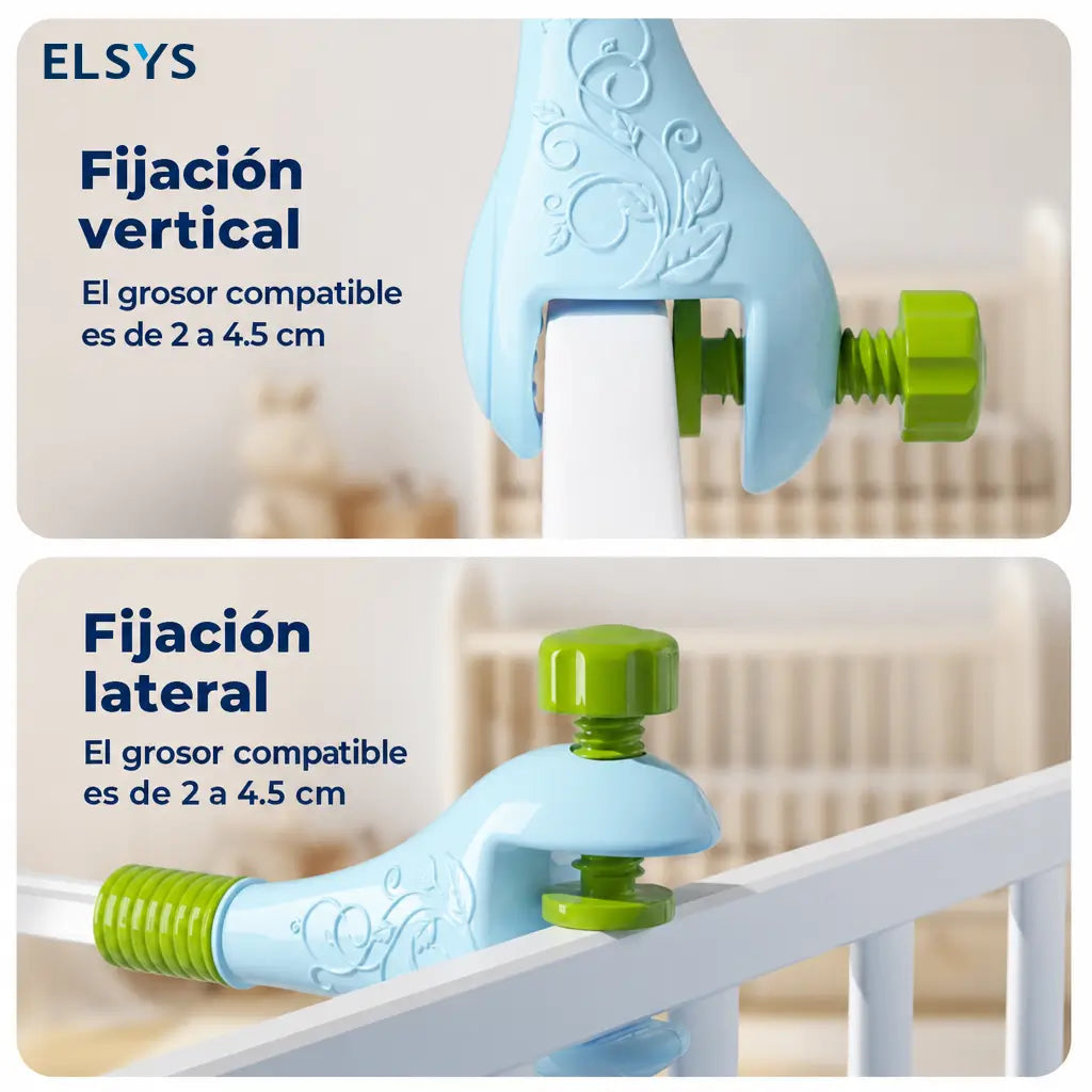 Carrusel musical para cuna y moisés con luces, proyección, temporizador, mordederas removibles y control remoto para bebés pequeños