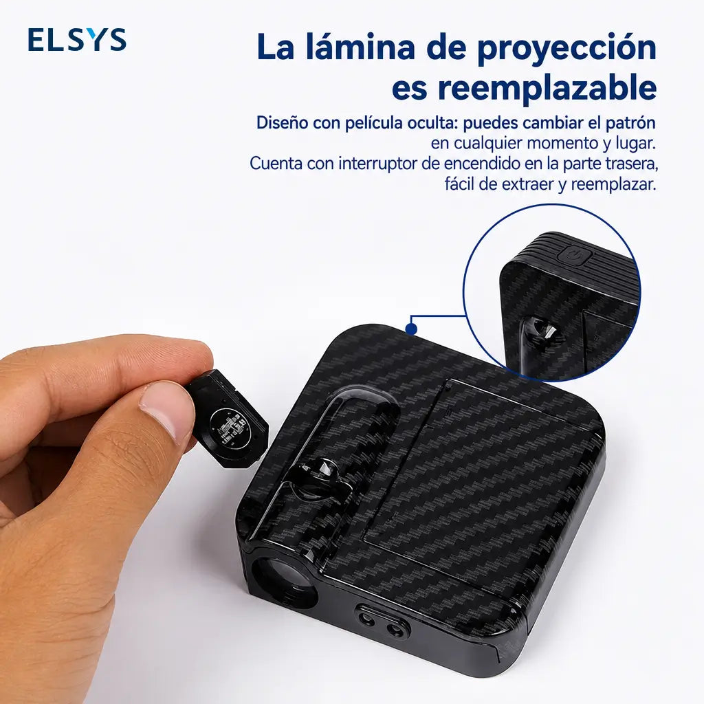Luces de bienvenida para auto inalámbricas con sensor infrarrojo, proyección HD para puertas y diseño tipo fibra de carbono, 2 piezas