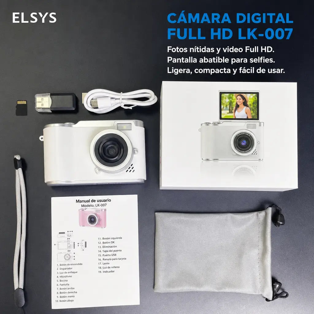 Cámara digital de bolsillo 1080p con filtros creativos, juegos integrados y pantalla plegable para principiantes y vlogging en viajes escolares diarios