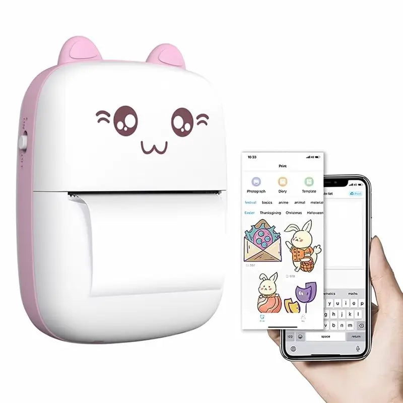 Mini Impresora Térmica de Bolsillo Portátil, Etiquetadora Bluetooth 20 en 1 sin Tinta con 13 Rollos de Papel y Plumas, para iOS y Android, Impresora de Notas Adhesivas y Fotos, Útiles Escolares para Estudiantes, Regalo de Navidad y Cumpleaños