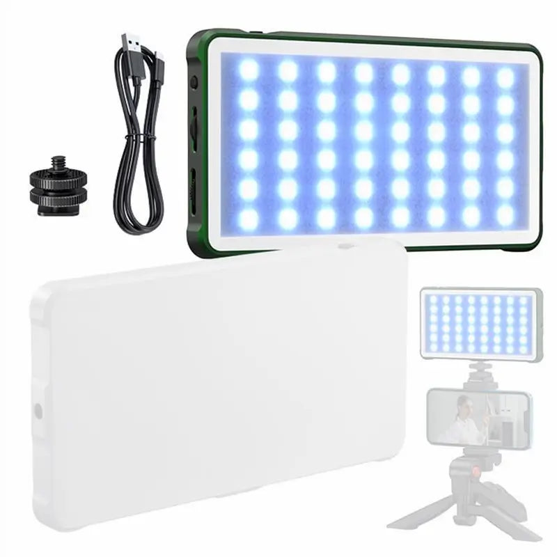Lámpara de Fotografía Recargable USB, Luz RGB con Cambio de Color, Iluminación Portátil para Cámara, Luz para Selfie de Viaje, Ideal para Streaming y Vlogs, Accesorios para Cámara