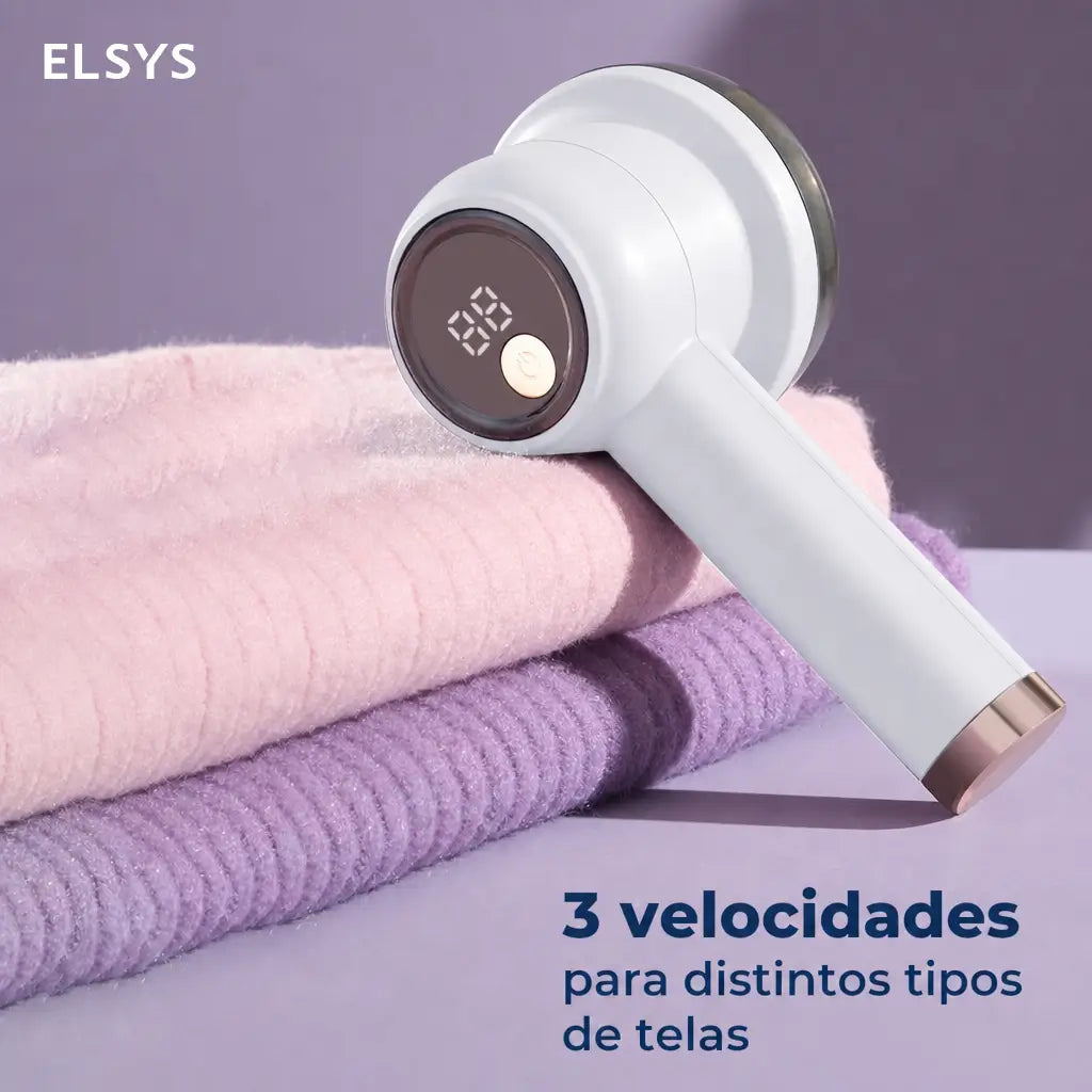 Quitapelusas portátil recargable con depósito removible y pantalla digital para renovar suéteres, cobijas, cortinas, alfombras y sofás con 3 velocidades