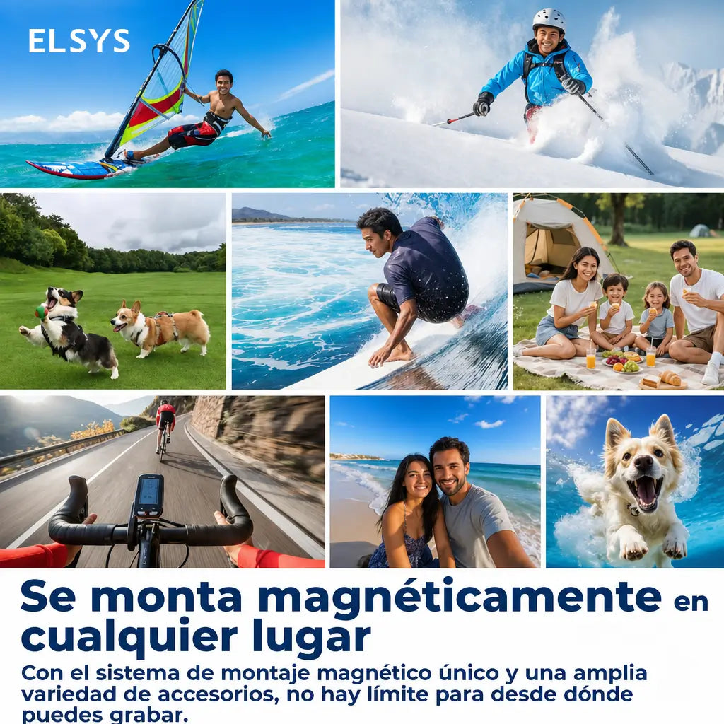 Cámara de acción 4K ultracompacta con montaje magnético para POV, ciclismo, mascotas, viajes y vlogs diarios al aire libre