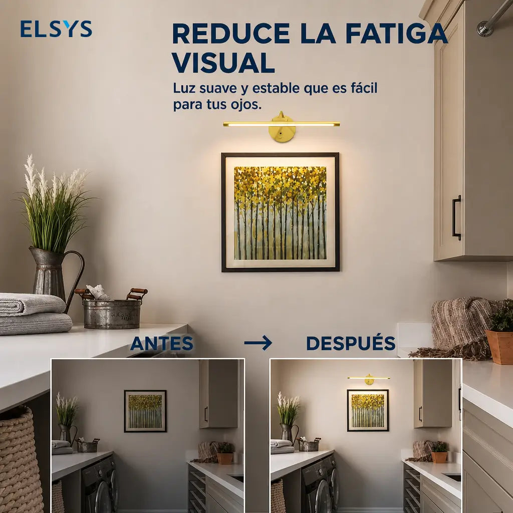 Lámpara de pared recargable USB para cuadros con control remoto, luz ajustable y rotación 360° para arte y decoración interior