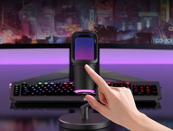 Micrófono Gamer Profesional RGB con Cancelación de Ruido y Diseño Ergonómico, Compatible con PC, Mac, PS5, PS4 y Xbox, Ideal para Streaming y Podcasts (No incluye audífonos)