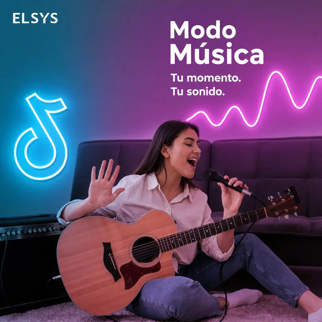 Tira LED neón RGB flexible con sincronización musical, IP67 y control por app para decoración en recámaras, setup gamer y exteriores