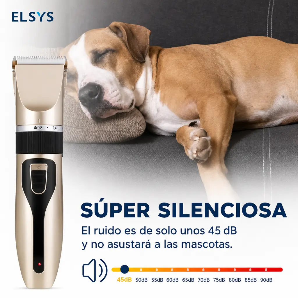 Cortadora inalámbrica para mascotas con cuchillas afiladas y peines 3-12 mm para perros, gatos y conejos en casa
