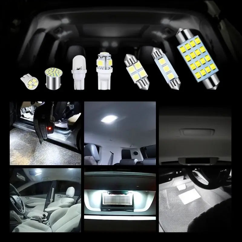 Kit de 42 Luces LED Blancas para Interior de Auto, Focos de Domo, Mapa y Placa, Bombillas DE3175 T10 194 de 31mm y 41mm para Camionetas
