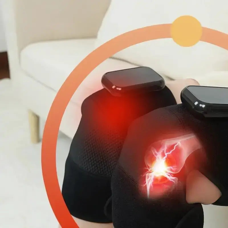 Rodillera de Masaje con Calor y Vibración 3D, Masajeador Térmico Inalámbrico para Alivio del Dolor con Terapia de Luz y Control de Temperatura Inteligente