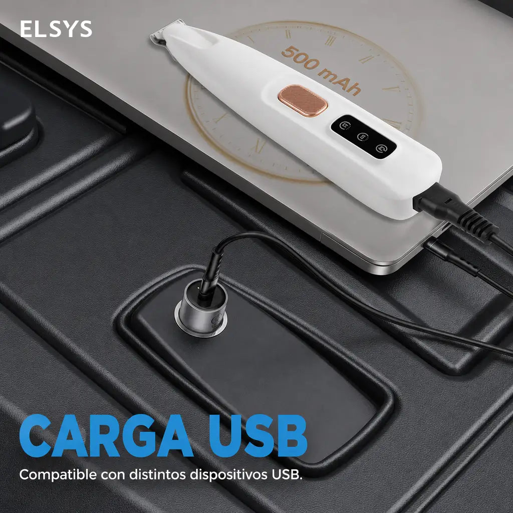 Rasuradora eléctrica para patas de perros y gatos con luz LED, cuchilla 18 mm y bajo ruido para grooming en casa fácil y seguro