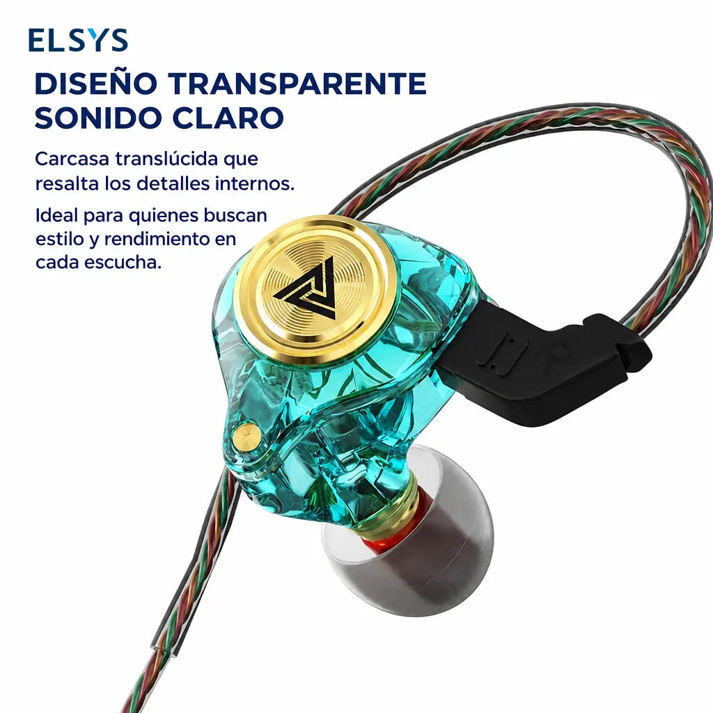 Audífonos intraauriculares con cable, micrófono y sonido HiFi 3D para gaming, gym, música en celular y uso diario
