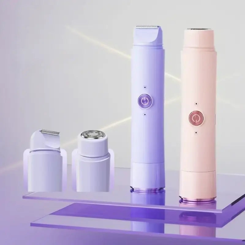 Kit de Depilación Eléctrica 2 en 1 Recargable USB para Mujer, Depiladora para Área del Bikini y Axilas, Regalo Ideal