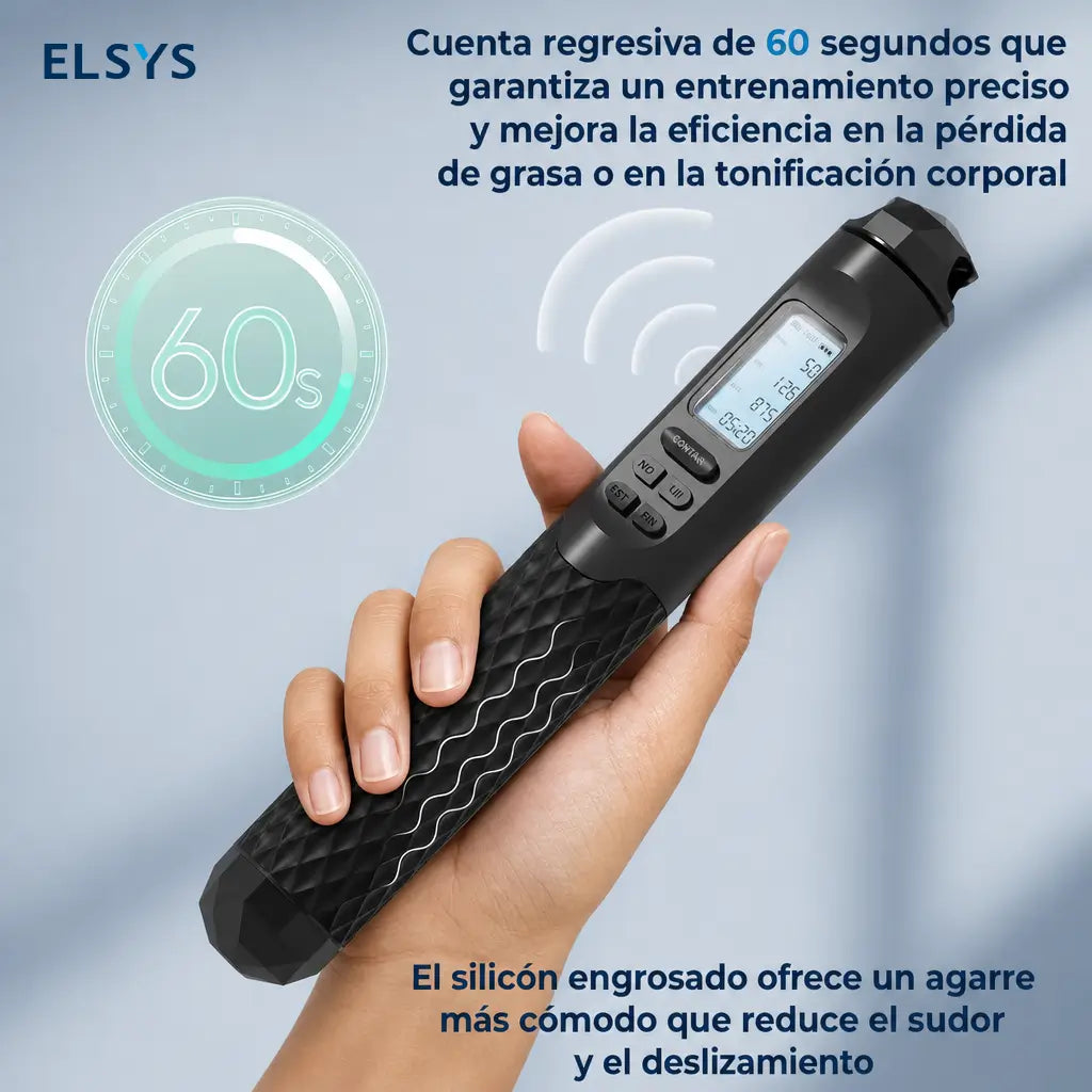 Cuerda para saltar 2 en 1 sin cable con contador LCD, ajustable para cardio, box, crossfit y entrenamientos en casa diarios