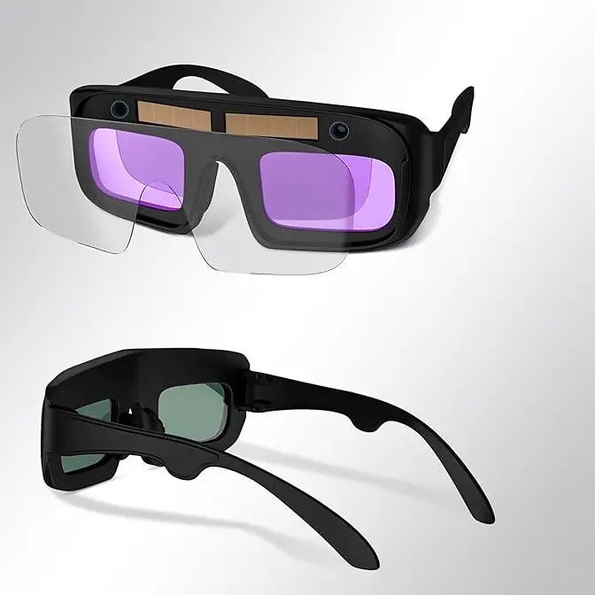 Goggles de Soldadura con Oscurecimiento Automático | Protección UV/IR y Reacción de 1/25,000s - Careta para TIG/MIG/ARC con Lente Claro