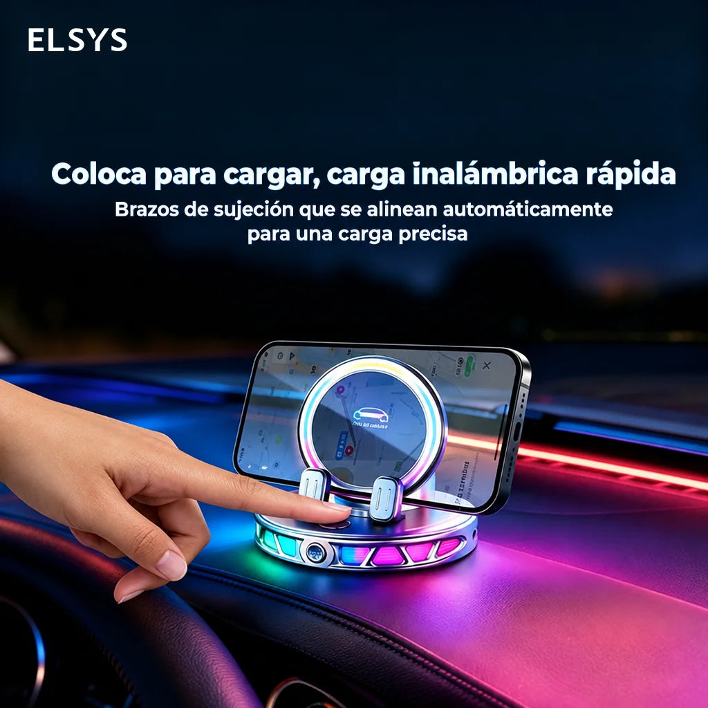 Soporte para auto 360° con carga inalámbrica
