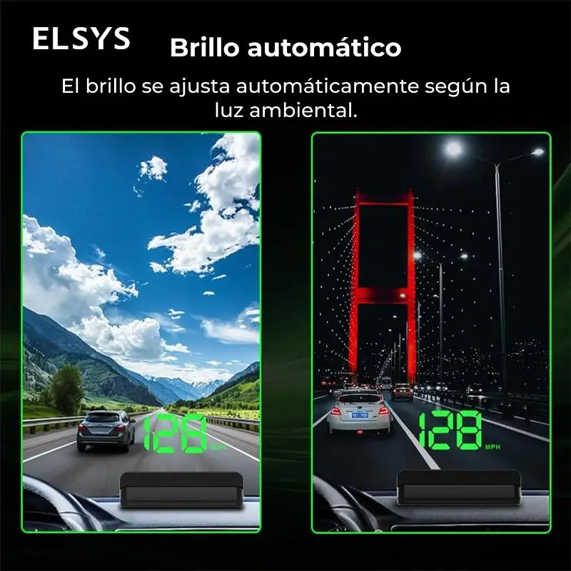 Pantalla HUD GPS para auto con velocímetro digital K1, brillo automático y conexión USB para carro, moto y camión universal diario