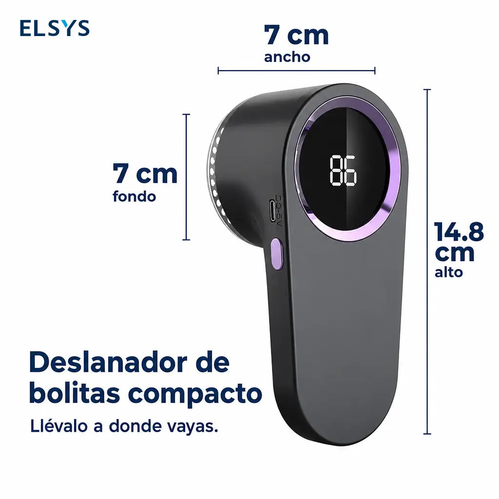 Máquina quitapelusas portátil USB Type-C con cubierta protectora para renovar ropa, muebles tapizados y alfombras en minutos sin ocupar mucho espacio