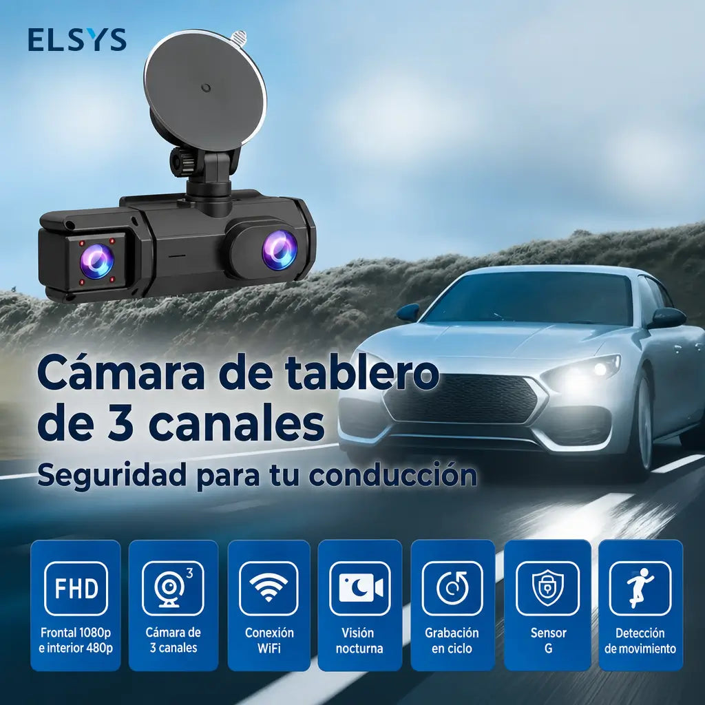 Cámara DVR compacta para vehículo con pantalla, 1080P frontal y cámara giratoria 180° para vigilar camino e interior en cada trayecto con mayor control