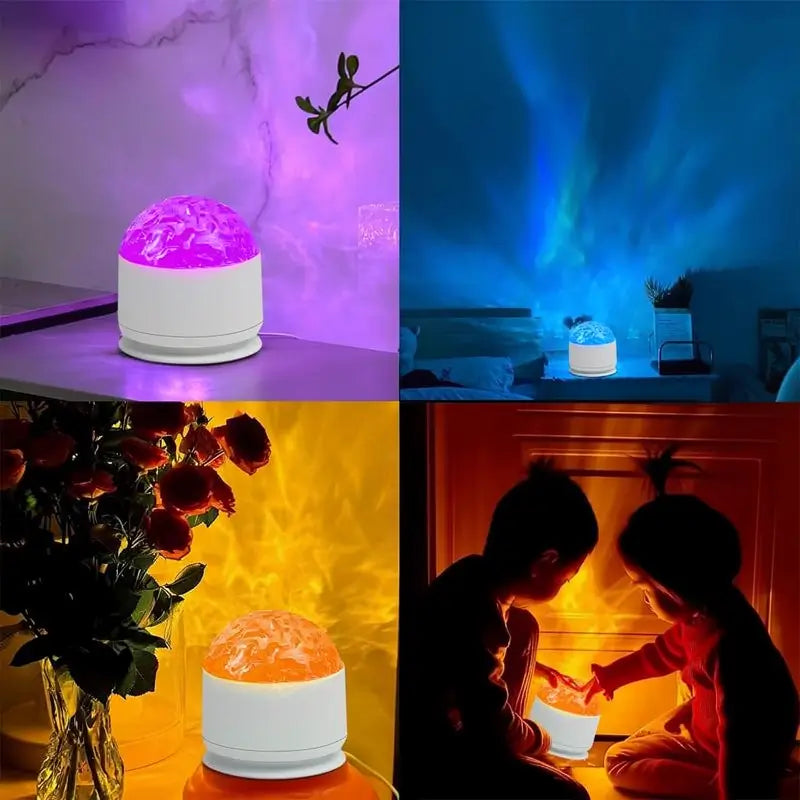 Proyector de Luz de Estrellas con 2 Escenas y 7 Colores, Ritmo Musical y Efecto de Olas de Mar 3D, Luz Nocturna Romántica para Recámara y Fiestas