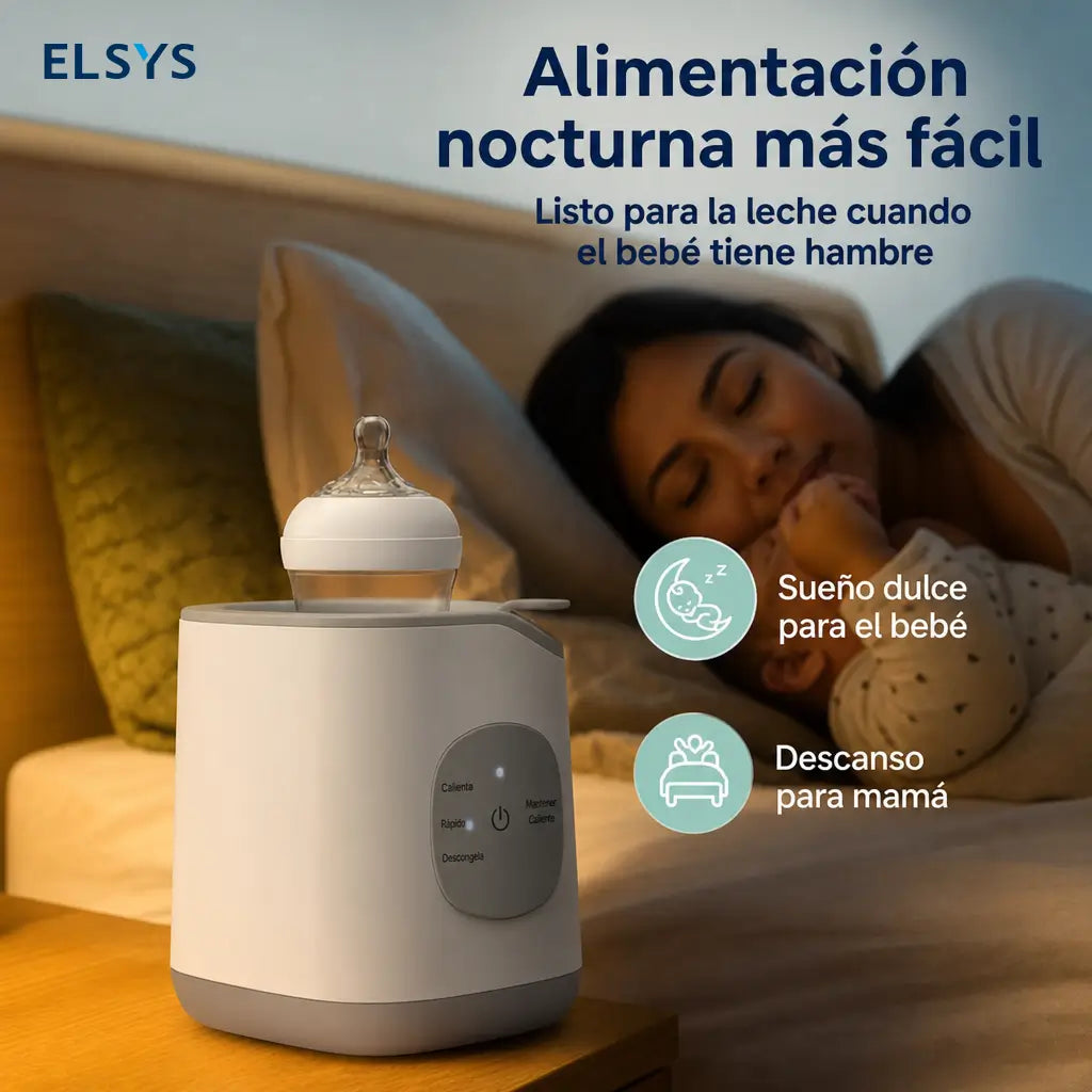 Calentador de biberones con baño María suave y esterilizador para descongelar leche materna, fórmula y papillas del bebé sin complicaciones diarias