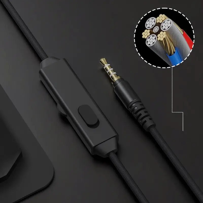 Audífonos Gamer con Micrófono para Xbox Series X|S, PS5, PC, Switch, Diadema Alámbrica con Sonido Estéreo de 50mm, Entrada de 3.5mm, Regalo para Gamers