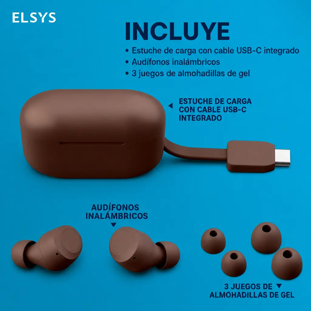 Audífonos Bluetooth true wireless con 35+ horas de batería, controles táctiles y ecualizador para celular, casa y oficina