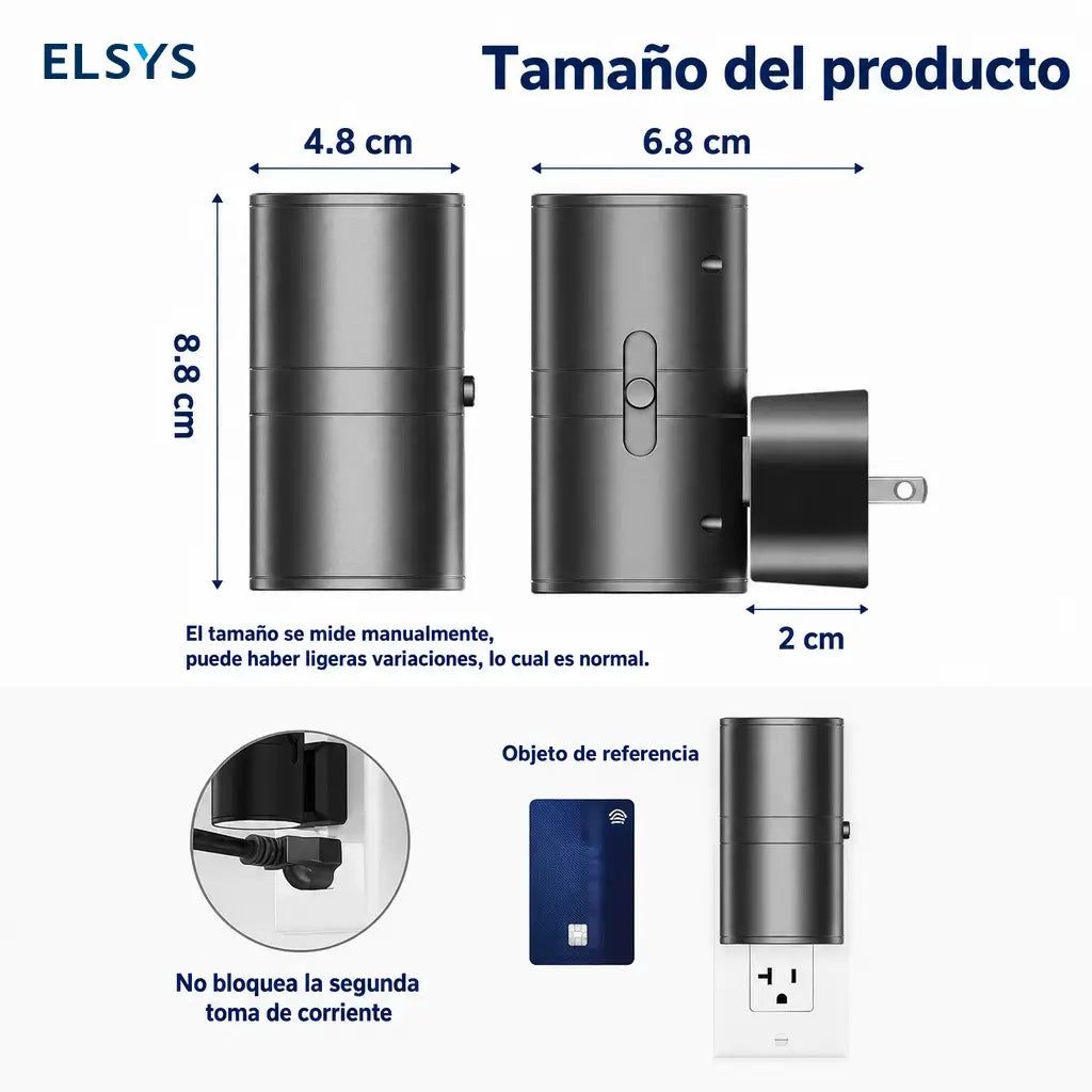 Set de 2 luces nocturnas LED enchufables con sensor automático y brillo ajustable para pasillos, recámaras y baño de tu casa