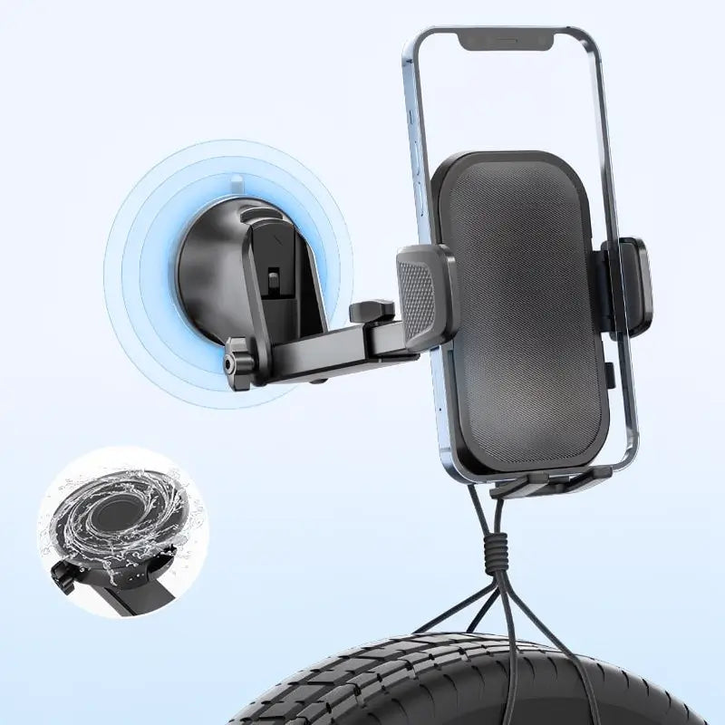 Soporte de Celular para Carro 3 en 1, Ventosa de Succión Fuerte para Parabrisas y Tablero, Clip para Rejilla de Aire, Ajuste Universal con TPU y Botón de Liberación Rápida, Base Duradera y Protectora