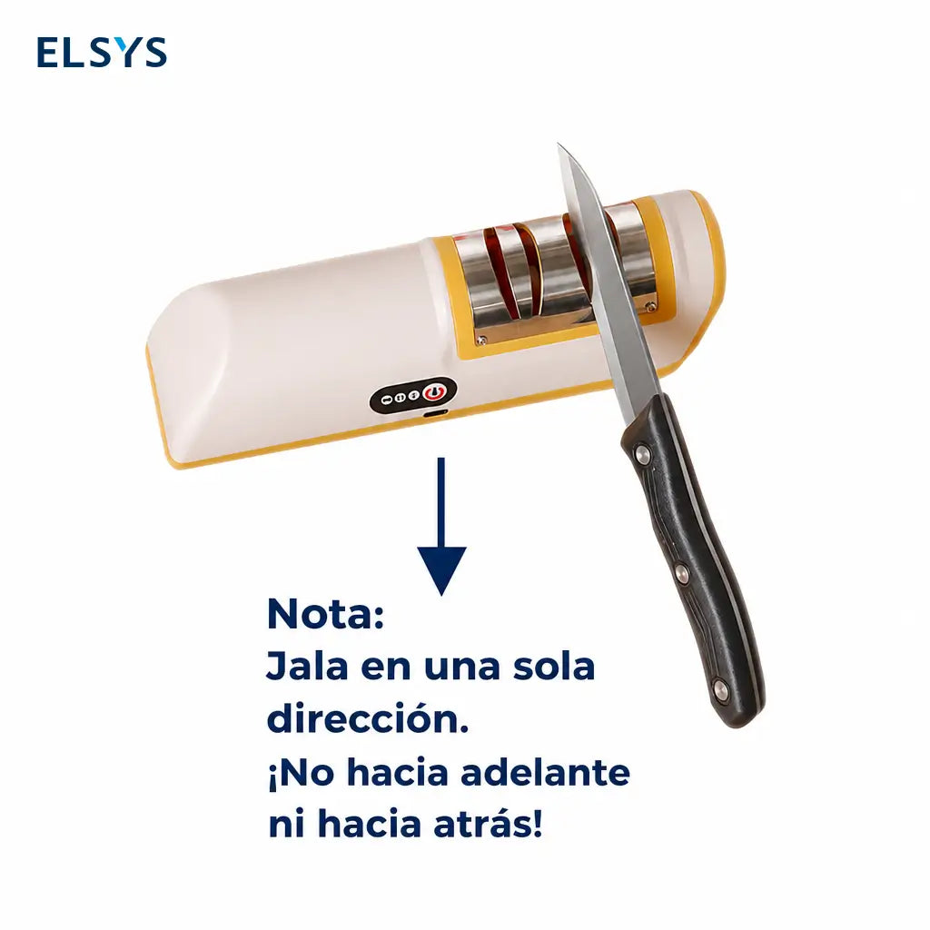 Afilador eléctrico recargable para cuchillos de cocina con ranuras multiuso, ángulo ajustable y diseño compacto para preparar en la cocina diaria