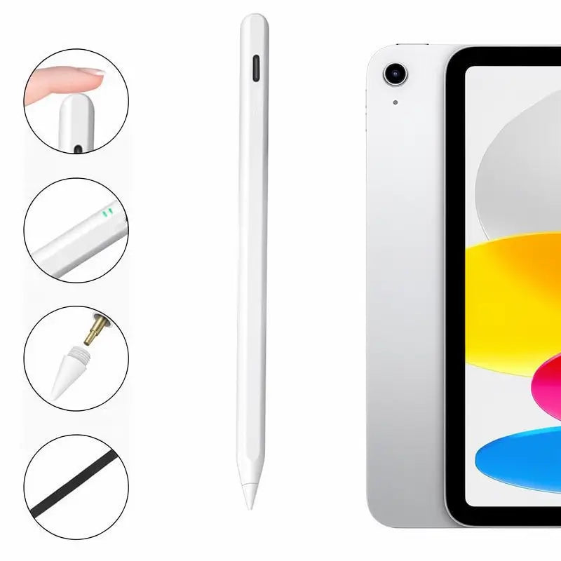 Lápiz Óptico de Carga Rápida con Rechazo de Palma y Sensibilidad a la Inclinación, Pluma Táctil Activa Compatible con iPad 6/7/8/9/10, Pro 32.7 cm y 27.9 cm, Air 3/4/5, Mini 5/6