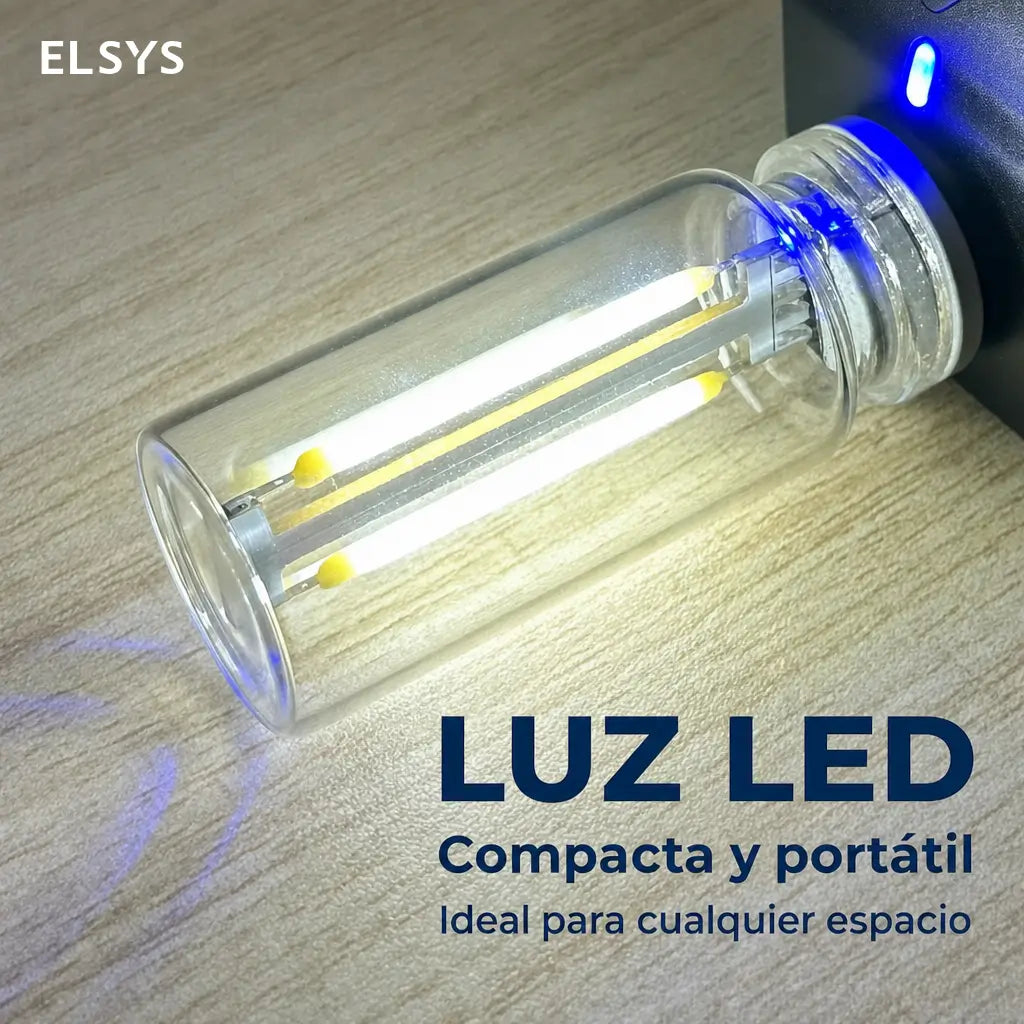 Lámpara LED USB táctil regulable con doble filamento para ambiente decorativo en auto, recámara o escritorio de noche y lectura suave