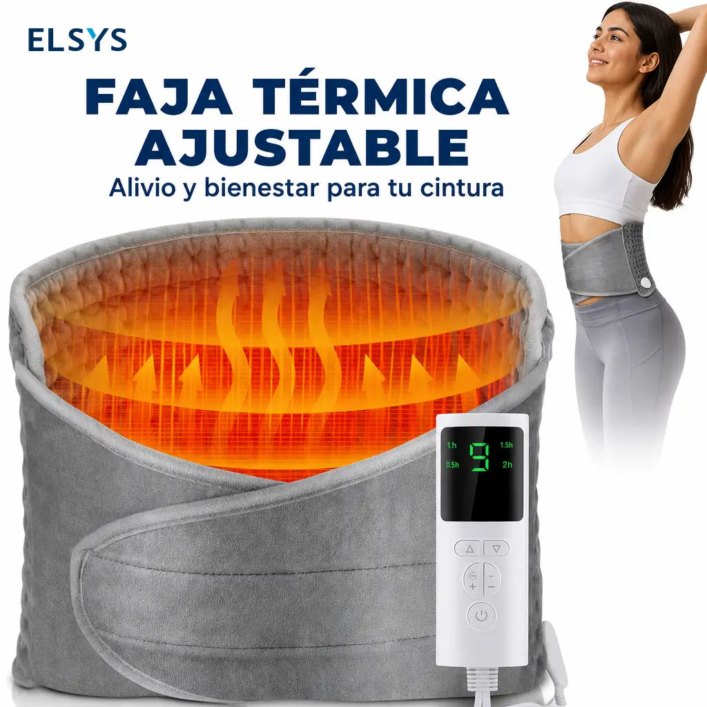 Cinturón térmico eléctrico para cintura con 4 temporizadores y protección contra sobrecalentamiento, ideal para abdomen, espalda, piernas y hombros