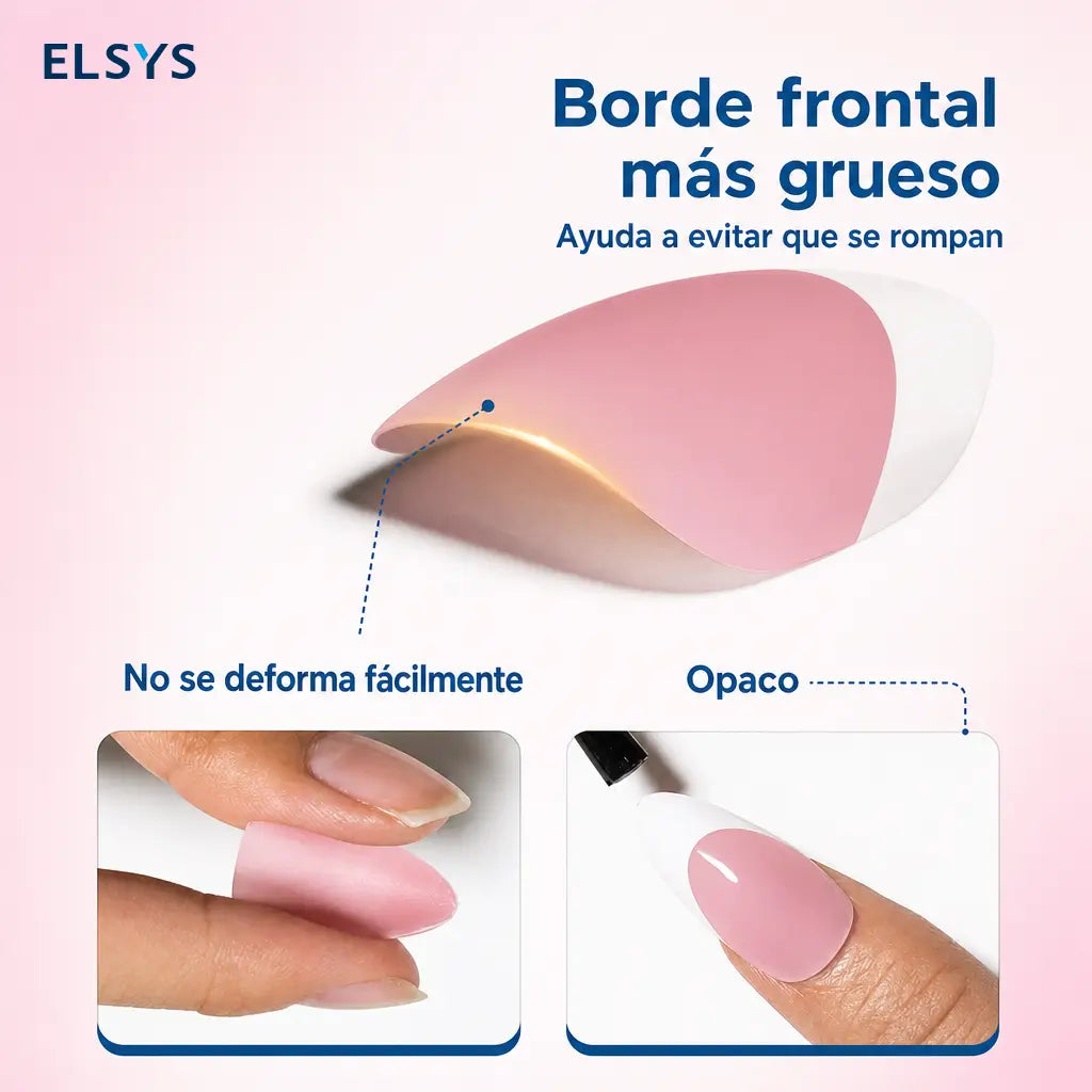 Kit de uñas press on francesas de gel suave, 154 piezas con lámpara mini para manicura francesa DIY en casa hasta 28 días