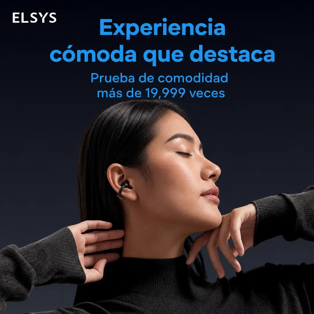 Audífonos inalámbricos de clip Bluetooth 6.0 con ajuste seguro, sonido panorámico y resistencia IPX5 para deporte y llamadas en celular