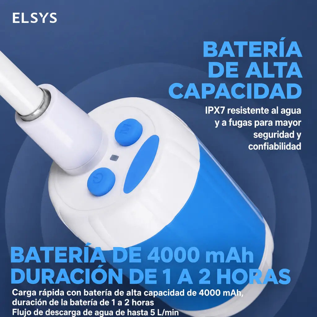 Ducha eléctrica recargable con bomba sumergible y bolsa de transporte para camping, senderismo, lavado de coche y limpieza de mascotas