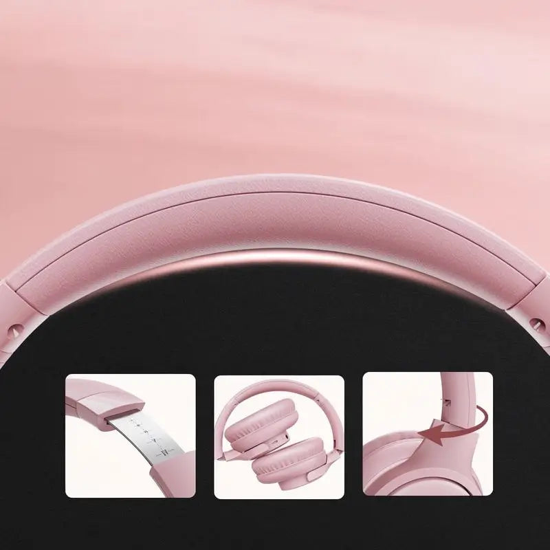 Audífonos de Diadema Plegables con Micrófono, Cascos Estéreo con Bajos Potentes, Ligeros y Portátiles para PC y Celulares