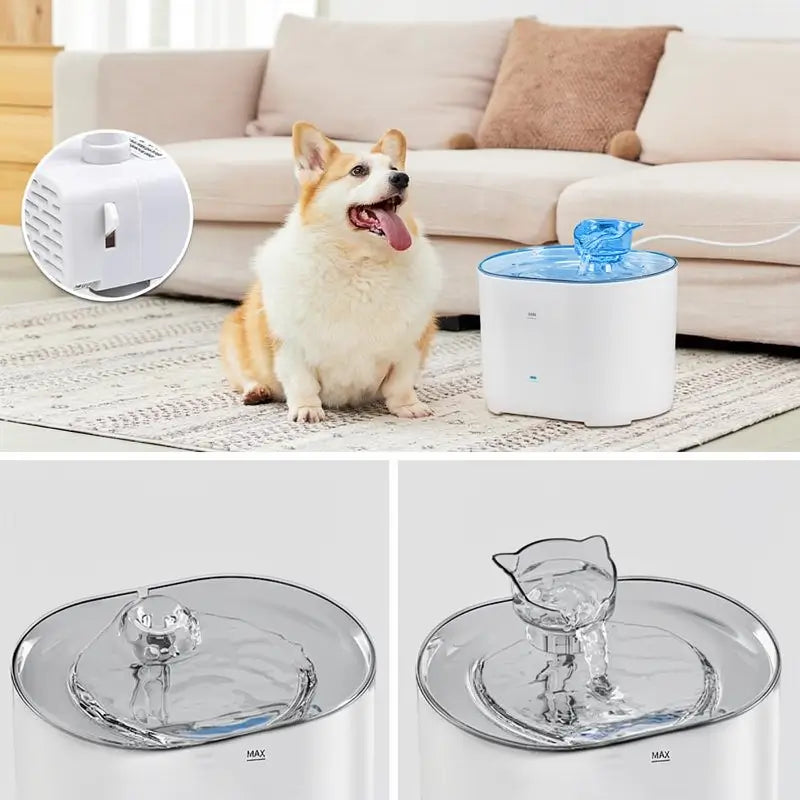 Fuente Bebedero para Mascotas 2.2L con Luz LED y Filtros de 4 Capas - Dispensador de Agua Ultra Silencioso para Perros y Gatos - Material ABS Libre de BPA