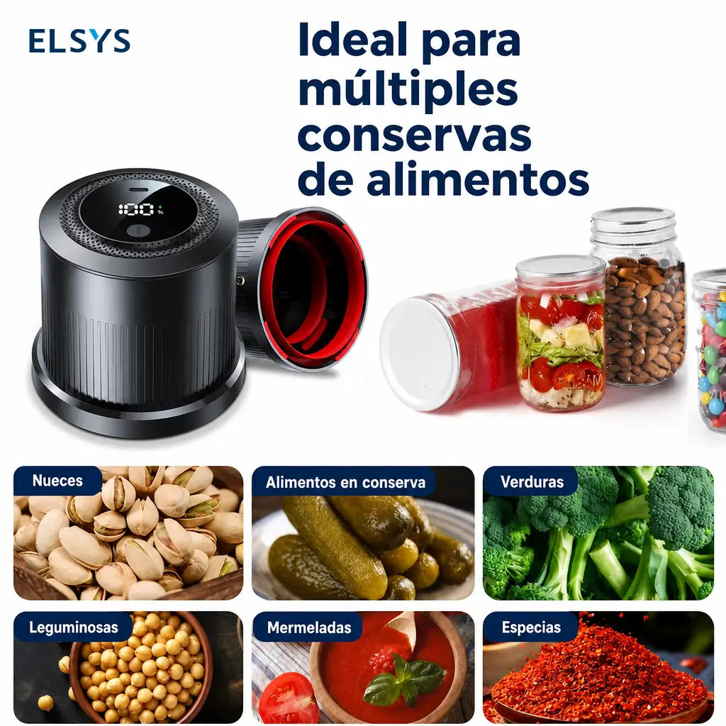 Kit sellador al vacío eléctrico para frascos Mason de boca ancha y regular, bolsas y botellas, conservación automática de alimentos en casa