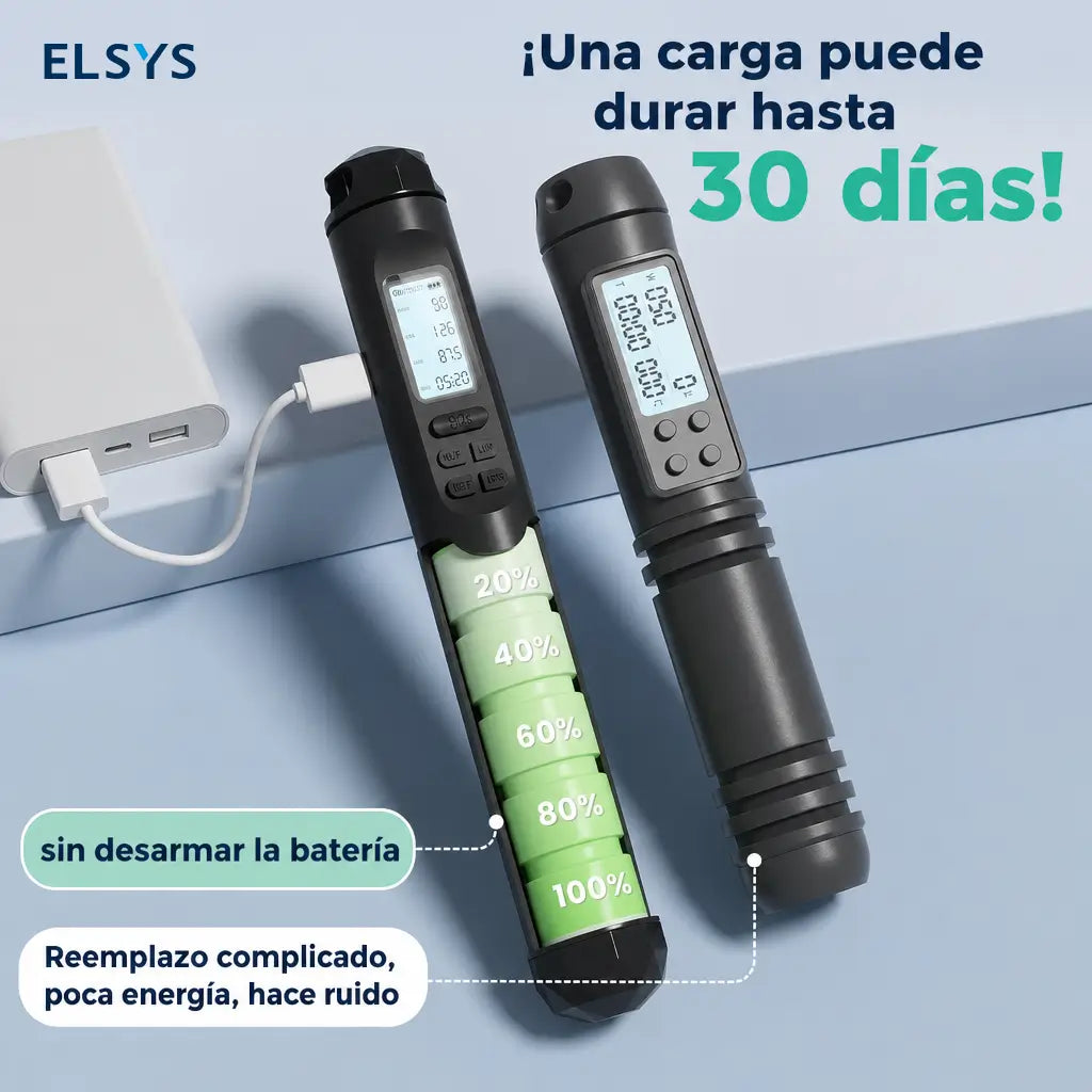 Cuerda para saltar 2 en 1 sin cable con contador LCD, ajustable para cardio, box, crossfit y entrenamientos en casa diarios