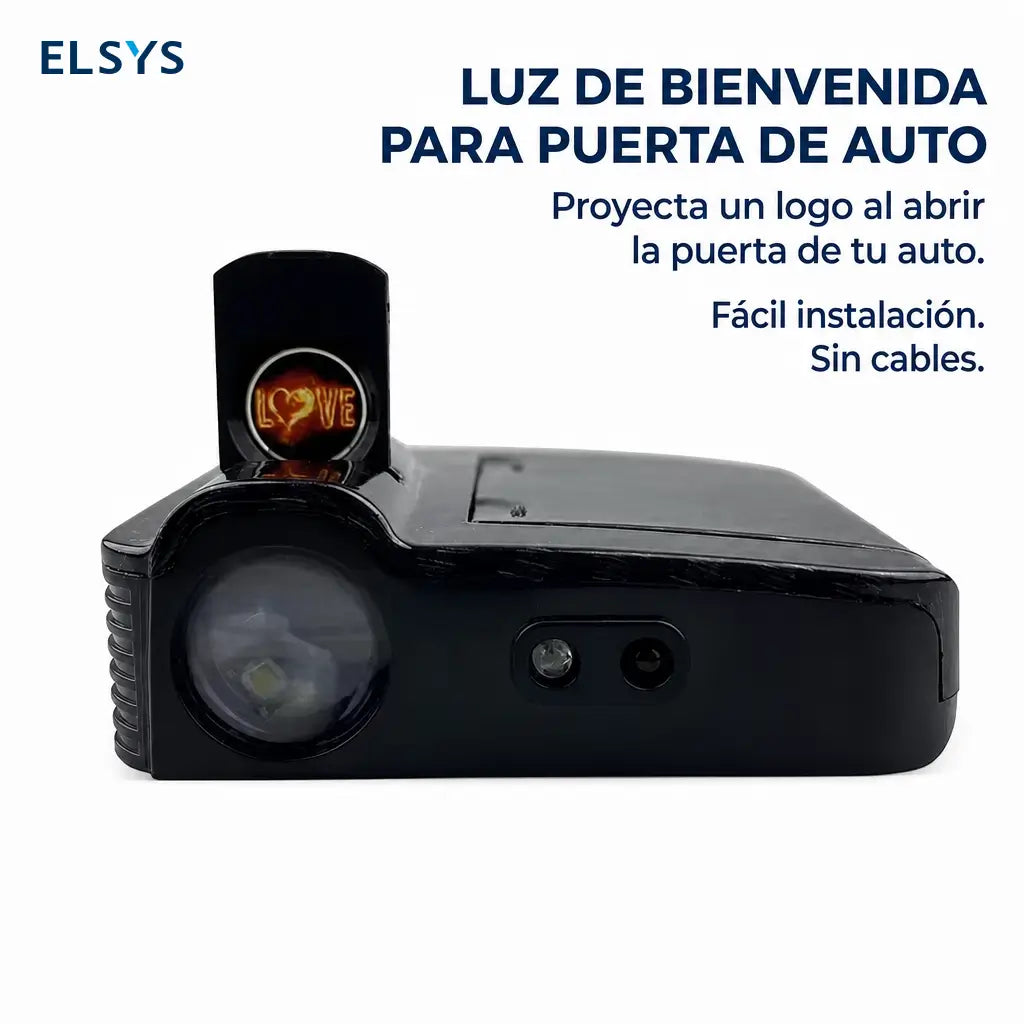 Luces de bienvenida para auto inalámbricas con sensor infrarrojo, proyección HD para puertas y diseño tipo fibra de carbono, 2 piezas