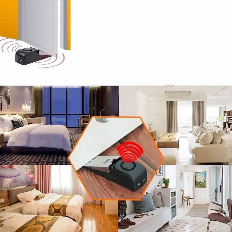 Alarma de Tope de Puerta para Seguridad en el Hogar - Fácil Instalación sin Herramientas, 3 Modos de Sensibilidad, Alarma Antirrobo de 120 dB, Acero Inoxidable Resistente a la Presión, Alerta Instantánea