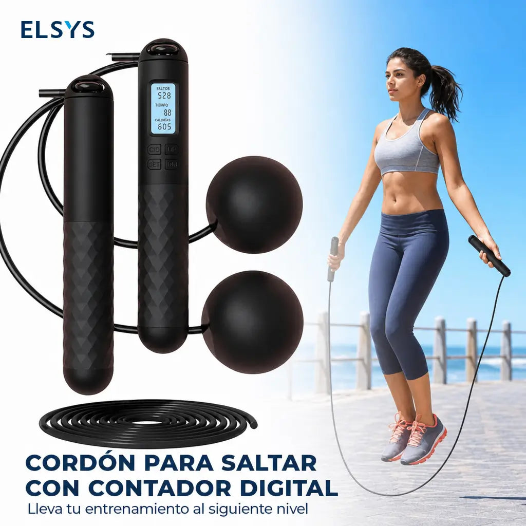 Cuerda para saltar inalámbrica con contador LED de calorías y agarre antiderrapante para entrenar en casa sin enredos todo el año