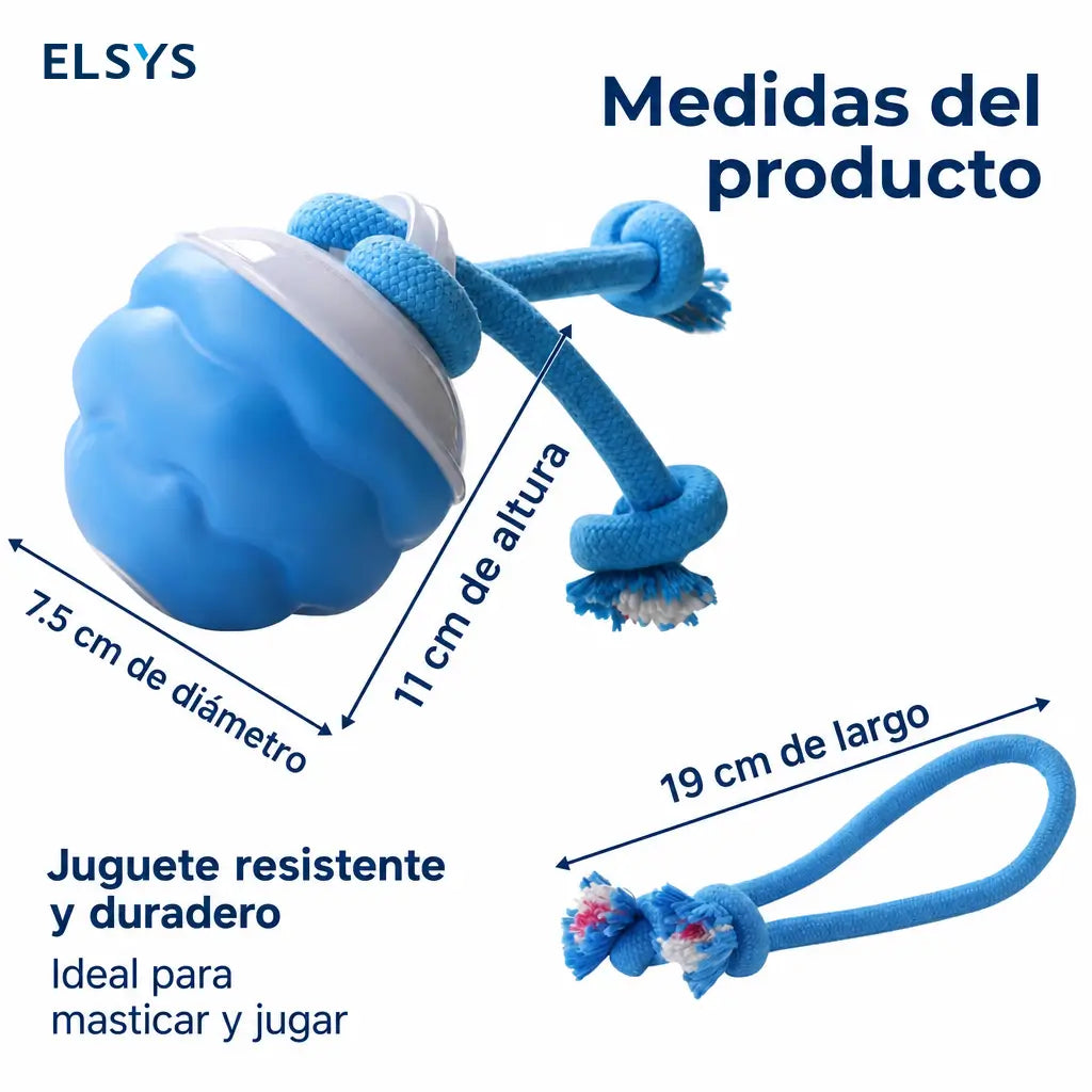 Pelota interactiva recargable para mascotas con movimiento automático y sonido, ideal para juego diario de perros pequeños y gatos en casa