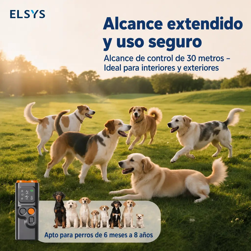 Dispositivo ultrasónico recargable USB-C para entrenar perros, con pantalla HD, linterna LED y control de ladridos sin collar en casa y paseos