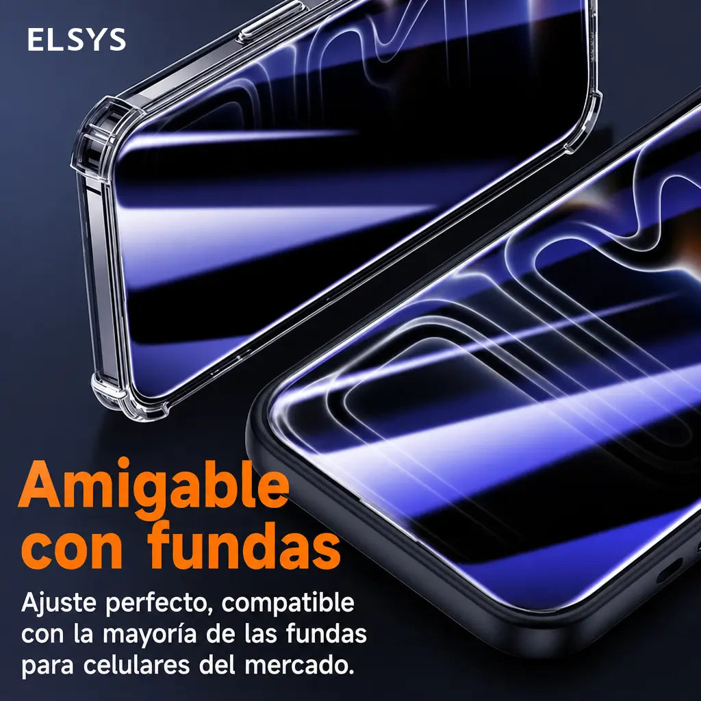 Protector de pantalla 2 piezas de vidrio templado, resistente a rayones y huellas, con instalación fácil para iPhone, Samsung y Google compatibles