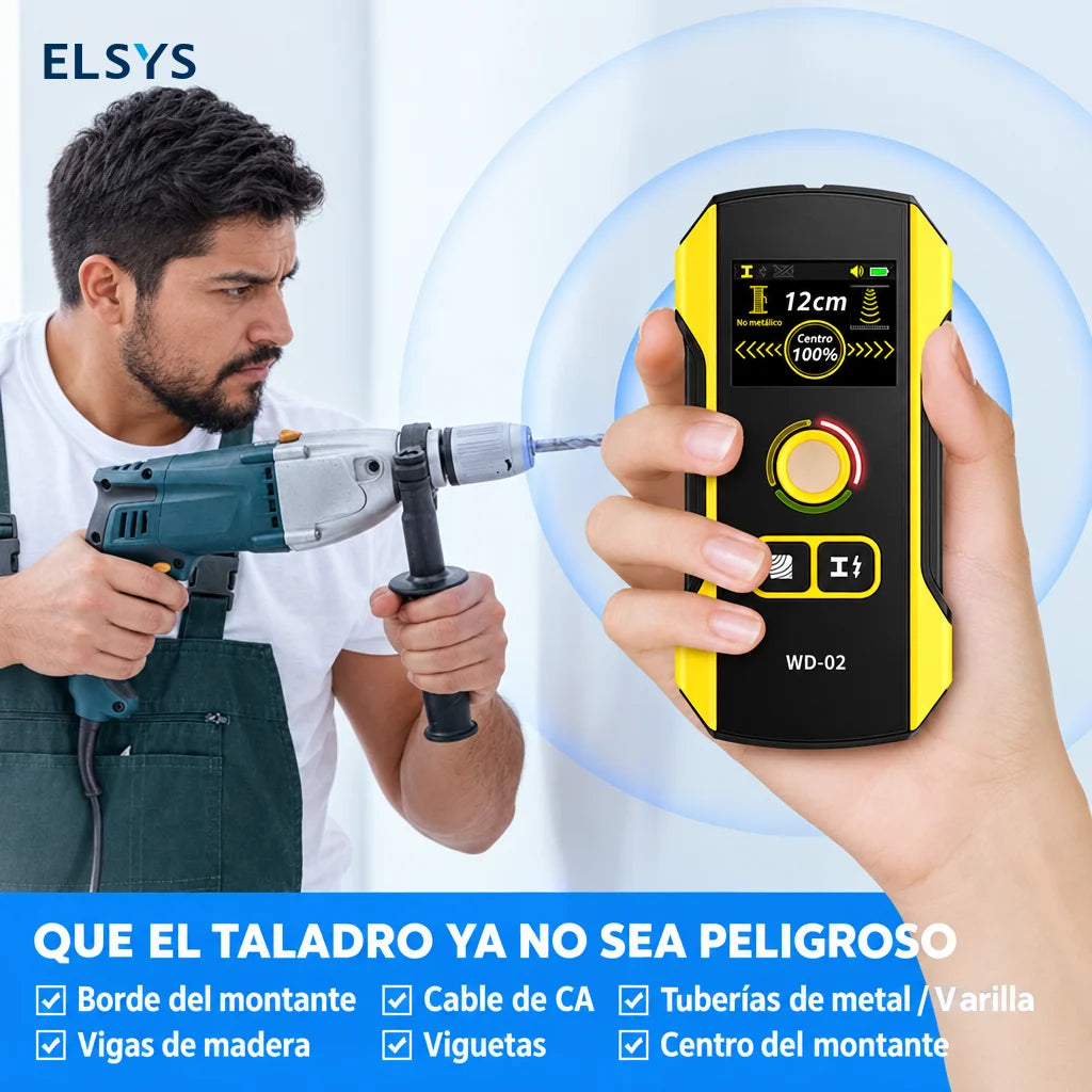 Detector de pared digital con 3 modos de detección