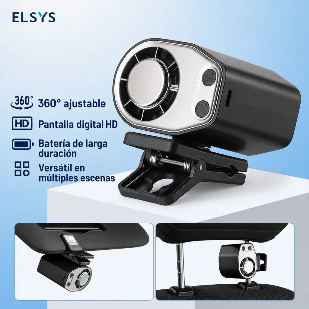 Ventilador portátil con clip y enfriamiento semiconductor, 100 velocidades y batería 3000mAh para auto, escritorio y viajes diarios con pantalla LED