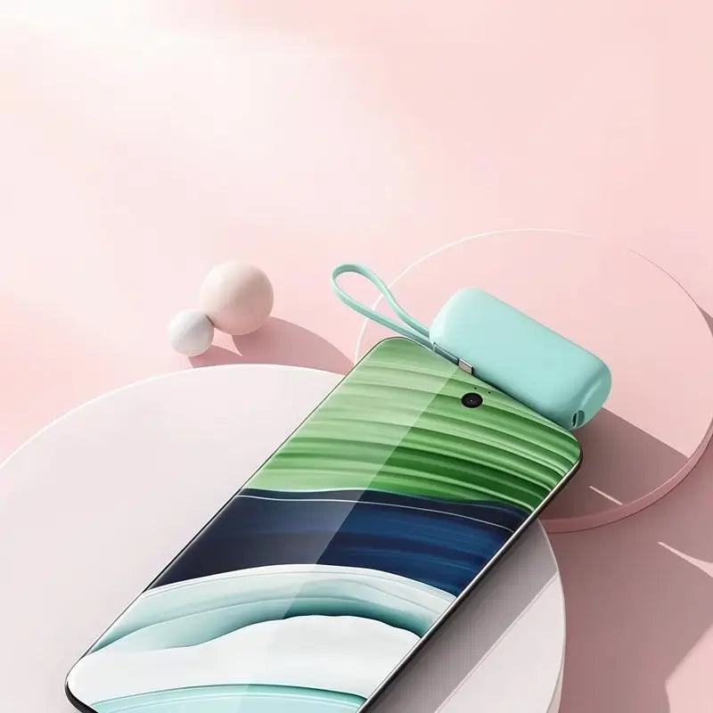 Mini Power Bank de 5000mAh con Carga Rápida de 22.5W, Batería Portátil con Pantalla Digital y Dos Puertos (USB-C y USB-A), Diseño Compacto y Ligero para Viajes
