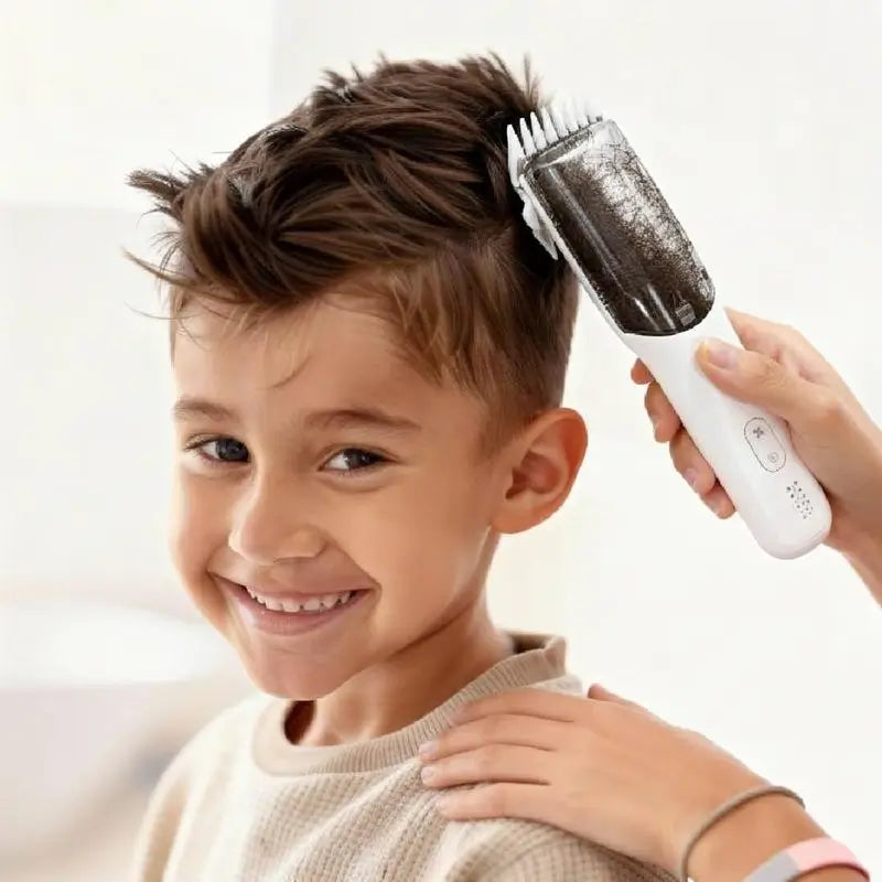 Cortadora de Cabello para Bebés, Rasuradora Eléctrica Ultra Silenciosa con Aspiradora y Base de Carga, Kit de Peluquería Inalámbrico Impermeable para Niños y Adultos