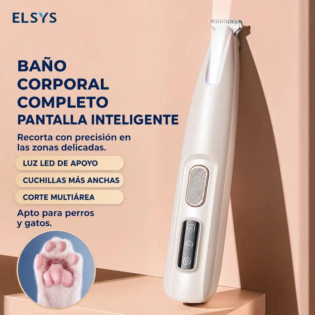Rasuradora recargable para mascotas con luz LED, corte silencioso de precisión para patitas, cara y orejas de perros y gatos pequeños
